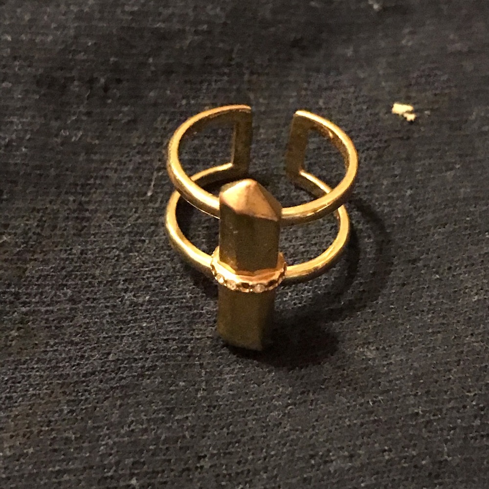 Gold Ring With Geometric Stud - image 2
